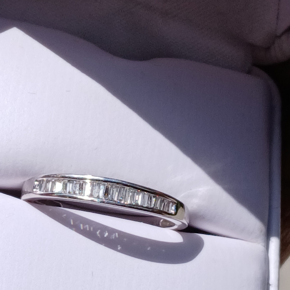 14K White Gold Channel Set Baguette Diamond Ring - Picture 5 of 12